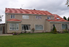 Roofed home exterior view