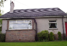 Roofed house exterior view