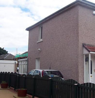 Roofed home with windows